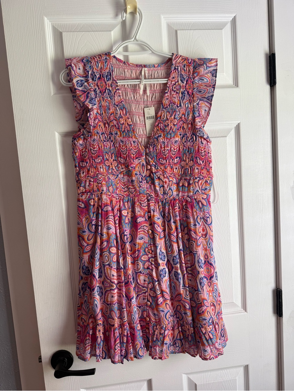 Anthropologie Peregrine Paisley-Print Ruffle Mini Dress